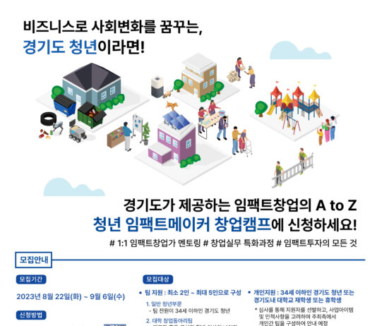 경기도사회적경제원, ‘경기도 청년 임팩트메이커 참여캠프’ 참여자 모집